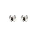 Silver Mini Openwork Butterfly Stud Earrings Hollow Pair view 5