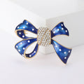 Polka Dot Bow Brooch with Crystal Center in Four Colors view 7