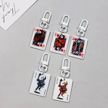 Playing Card and Joker White Clip Charms in Five Designs