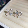 Crystal Flower Pearl Studs White Lotus Fringe Necklace view 6