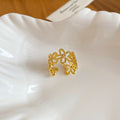 Silver And Gold Open Flower Rings Peacock Filigree Style view 8