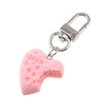 Silver Tone Pitted Heart Clip Keychains in Six Colors view 9