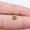 Tiny Flower Shaped Metal Spacer Beads in Three Antique Finishes view 6