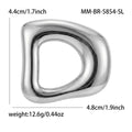 Rounded Open Triangle Brooch in Polished Metal for Jackets and Scarves view 7