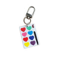 Acrylic Heart Paint Palette Keychain Silver Clip Ring view 5