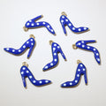 Colorful Polka Dot High Heel Shoe Enamel Charms for Jewelry Making view 3