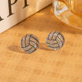Six Glitter Look Sports Ball Novelty Small Stud Earrings view 2