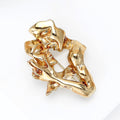 Gold Abstract Couple Faces Kiss Metal Figure Brooch Pin view 3