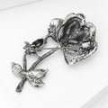 Long Stem Rose Brooch With Pearl and Crystal Petals view 4