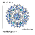 Hollow Rhinestone Flower Brooch Gold Silver Blue Brown Pin view 9