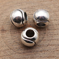Tennis-Ball Texture Large-Hole Bead in Antique Silver Tone view 2