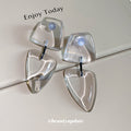 Clear Geometric Drop Stud Earrings Fashion Jewelry view 1