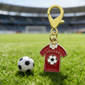 Red Soccer Jersey Keychain Gold Lobster Clasp Enamel view 3