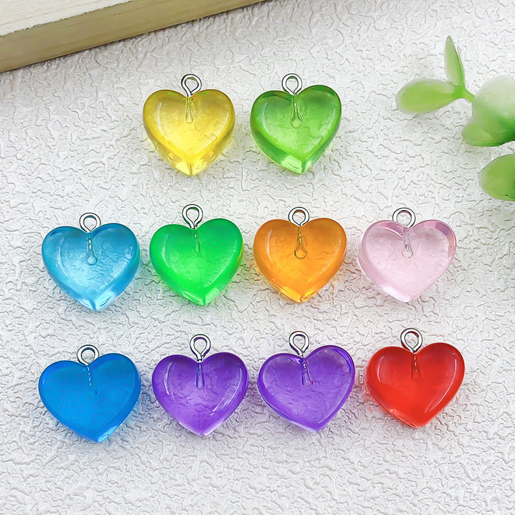 Transparent Acrylic 3D Heart Charm Pendant for DIY Earrings Bracelet Necklace Jewelry