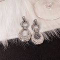 Hammered Teardrop Link Dangle Earrings Gold Silver view 6