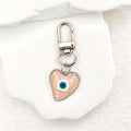 Heart Resin Evil Eye Clip Keychains in Six Color Options view 8