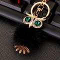 Jeweled Owl Plush Pom Pom Keychains and Braided Wrist Loops in Eleven Options view 10