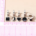 Silver Tone Black Geometric Huggie Drop Earrings in Five Designs view 4