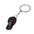 Baseball Cap Keychain With Flag Patch in Red, White and Black view 5