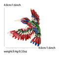 Colorful Enamel Hummingbird Brooch Pin in Blue or Red view 5