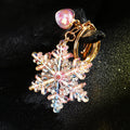 Transparent Crystal Snowflake and Small Jeweled Snowflake Keychains view 2