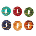 Marbled Resin Stretch Bracelet in Nine Colorways with Gold Tone Separators view 5