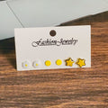 Food Face and Celestial Mini Stud Earring Three Pair Sets view 4