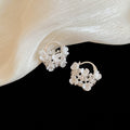Silver Pearl Flower Necklaces And Floral Earring Pieces view 6