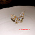 Crystal Butterfly Ear Cuffs In Gold And Silver Tones view 6