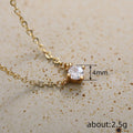 Single Crystal Solitaire Necklace in Gold Tone Jewelry view 4