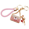 Jeweled Gem Handbag Keychains in Six Colors with BV Plain and Wrist Loops view 5