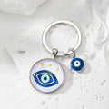 Evil Eye Glass Cabochon Keychain 9 Blue Eye Styles view 9