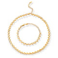 Linked Heart Teardrop Necklace and Bracelet Gold or Steel view 5