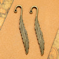 Vintage Alloy Feather Bookmark Hairpin Pendant 80x13mm