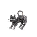 Silver Tone Cat Crystal Two Designs Metal Brooch Pin view 5