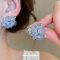 Clustered Glass Bead Stud Earrings in Five Translucent Colors view 4