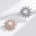 Eight Point Star Openwork Two Designs Metal Brooch Pin view 5