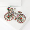 Crystal Bicycle Brooch In Blue Or Pink With Polished Metal Detail view 3