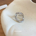 Geometric Irregular Open Band Metal Rings Silver and Gold view 4