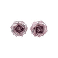Pressed Flower Oval and Purple Rose Stud Earrings Fashion Jewelry view 5