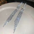 Crystal Mesh Tassel Statement Earrings Statement Fashion Jewelry view 8