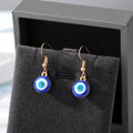 Gold and Silver Tone Round Enamel Evil Eye Hook Earrings view 3