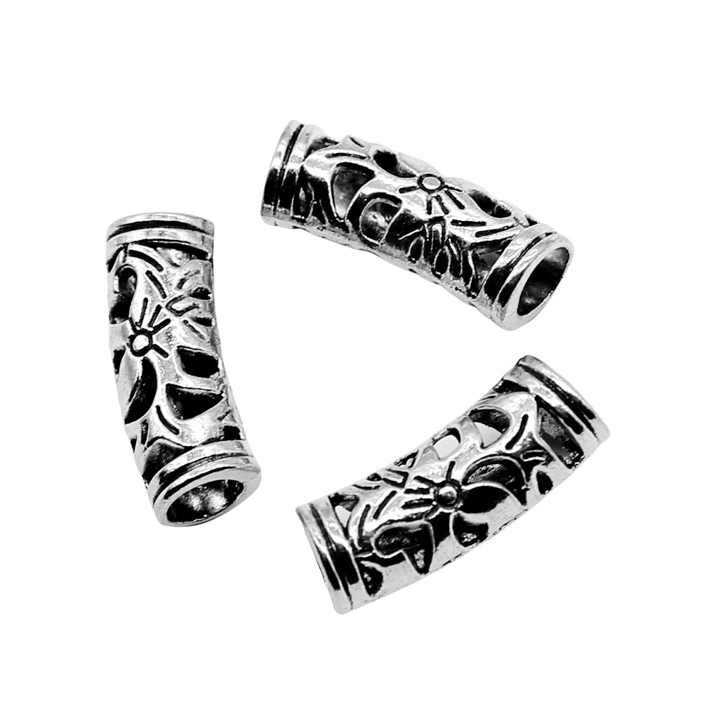 20x8x6mm 1.5g Multicolor Zinc Alloy Carved Curved Spacer Beads for Bracelet Necklace DIY Jewelry Making