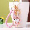 Pink-Braided-Loop Sitting-Rabbit