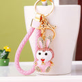 Pink Rabbit Keychains in Standing and Sitting Poses with Braided and Clasp Free Loops view 8