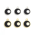 Black Number Eight Ball Charms in Gold and Silver Tones view 3