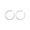 Silver Thin Open Hoop Earrings in Four Graduated Sizes view 5