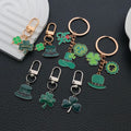 Four Green Clover and Hat Metal Keychain Design Set view 1