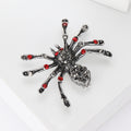 Crystal Spider Brooch in Red Gold or Black Silver Finish view 3