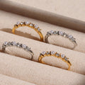 Open Ring Shell Beads Clear Or Pink Zircon Accents view 2